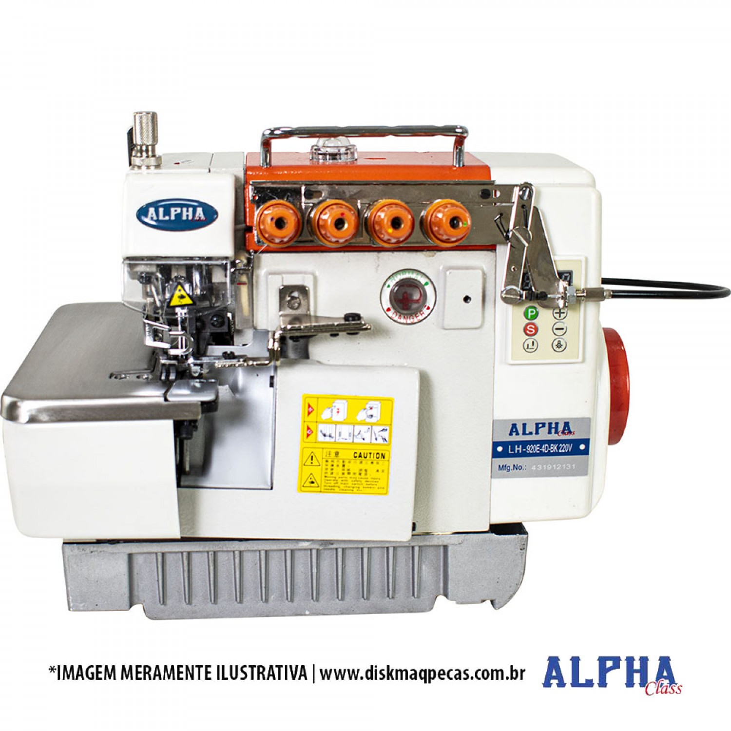 Máquina Overlock 3 Fios Direct Drive ALPHA Disk Maq Peças
